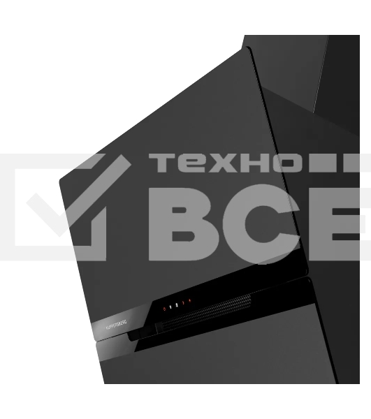 Наклонная вытяжка Kuppersberg/Наклонная вытяжка Kuppersberg, 60 см, High-Tech, таймер, периметральное всасывание, обратный клапан, сенсорное управление, 3 скорости + турборежим, макс. Производительность 1180 м3/ч, уровень шума 56 дБ, цвет черный