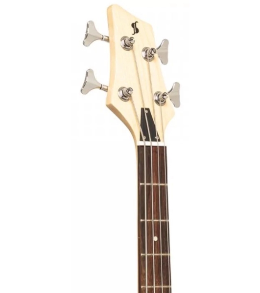 Бас-гитара STAGG SBF-40 NAT 4-х струнная форма Fusion, корпус массив ясеня, гриф твердый клен, накладка грифа палисандр, 24 лада, мензура 867 мм, колки литые, хромированные, звукосниматели 1xJB, 1xMM, регуляторы 2x громкости, 1x тона, цвет натуральный