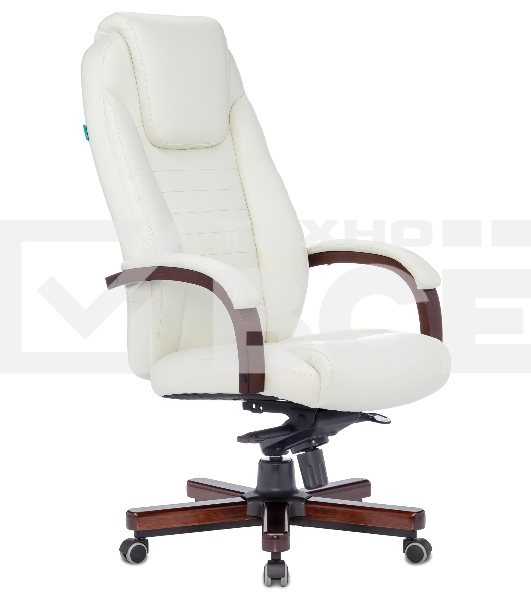 Кресло руководителя Бюрократ T-9923WALNUT/IVORY слоновая кость кожа крестовина дерево