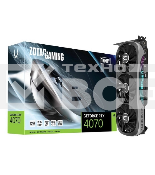 Видеокарта Zotac RTX4070 Trinity 12GB GDDR6X 192bit 3xDP HDMI 3FAN Premium Pack