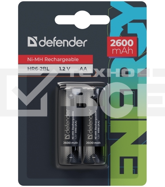 Аккумуляторная батарея Defender  HR6-2BL 2600 mAh АА, Ni-MH, блистер, 2 шт.