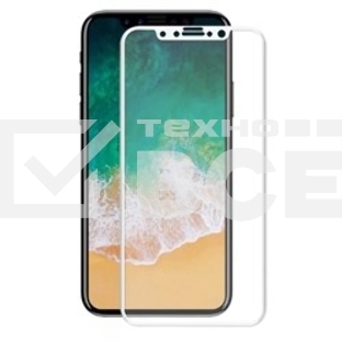 Защитное стекло Ainy Apple iPhone X (0,2мм) Full Screen Cover (3D) белый