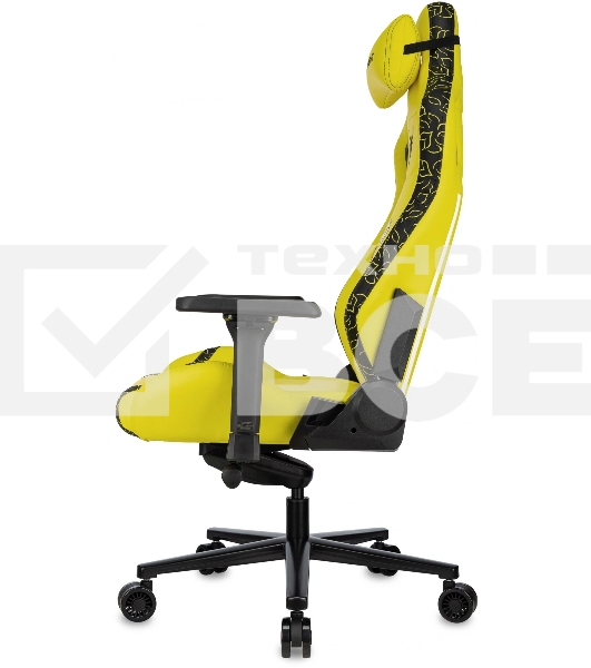 Кресло Knight Craft Dragon желтый, экокожа, 120 кг, механизм качания