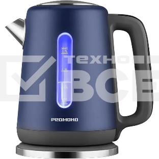 Чайник электрический Redmond KM238 1.7л. 2200 Вт синий, нержавеющая сталь/стекло/пластик