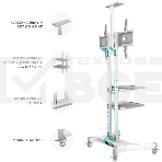 Стойка для телевизора с кронштейном ONKRON TS1552 40'-70', мобильная, белый, фото6