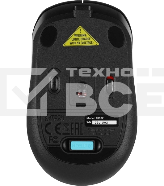 Мышь беспроводная A4Tech Fstyler FB10C черный, 2000 dpi, радиоканал, Bluetooth, USB, кнопки - 4