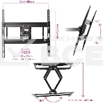 Кронштейн для телевизора Arm Media COBRA-50 черный, 26'-55' макс. 35 кг, настенный, поворотно-выдвижной и наклонный, фото9