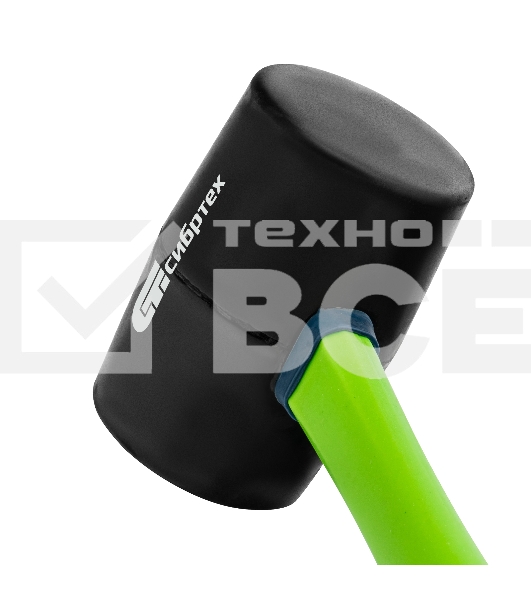 Киянка резиновая Сибртех 680 г, черная резина, фибергласовая рукоятка