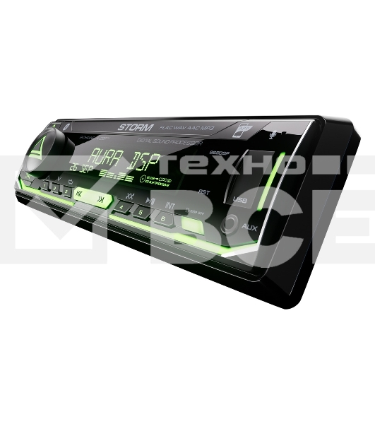 Автомагнитола AURA STORM-868DSP, 1 DIN, Bluetooth, USB Type-A, AUX, пульт ДУ