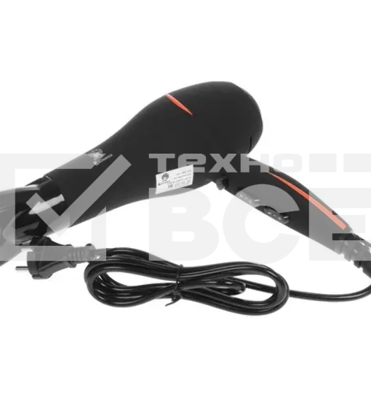 Фен Василиса ФН6-2200 черный/оранжевый, 2200 Вт, ионизация