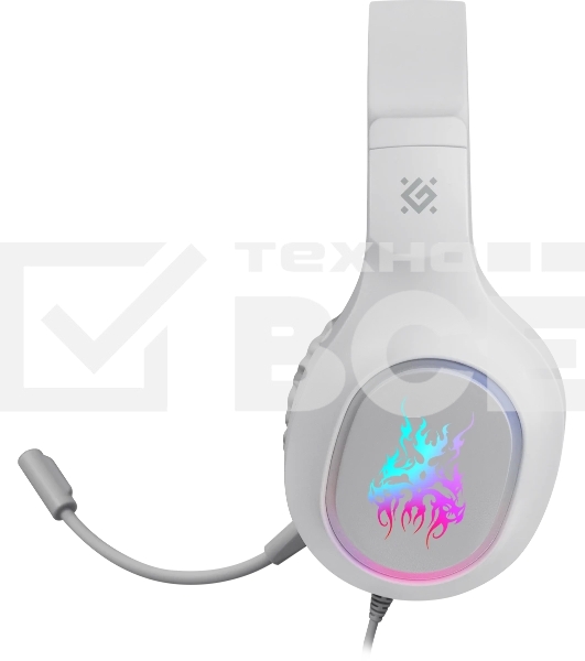 Гарнитура Defender Fury белый, проводная, подсветка