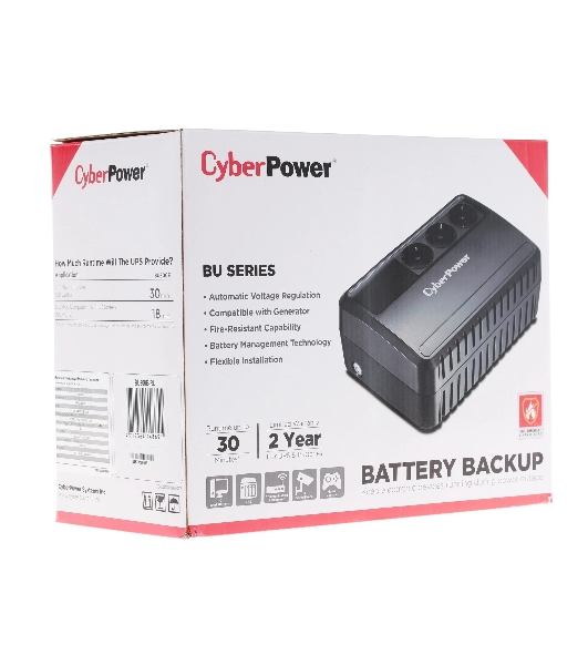 Источник бесперебойного питания CyberPower BU600E/600 ВА/360 Вт/3 х CEE 7 (евророзетка)