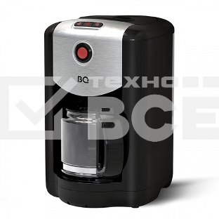 Кофеварка капельная со встроенной кофемолкой BQ CM1009 черный-стальной, исп. кофе -  зерновой/молотый, 0.625 л, 700 Вт.