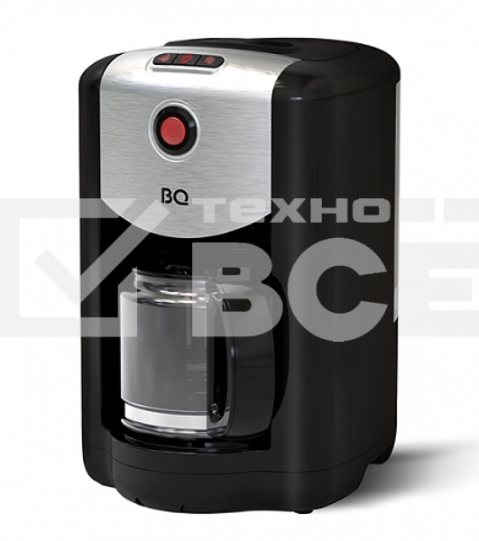 Кофеварка капельная со встроенной кофемолкой BQ CM1009 черный-стальной, исп. кофе -  зерновой/молотый, 0.625 л, 700 Вт.