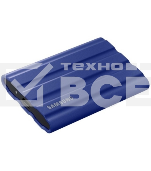 Накопитель  Samsung External SSD T7 Shield, 2TB, Type C-to-C/A, USB 3.2 Gen2, R/W 1050/1000MB/s, IP65, 88x59x13mm, 98g, Blue (12 мес.)