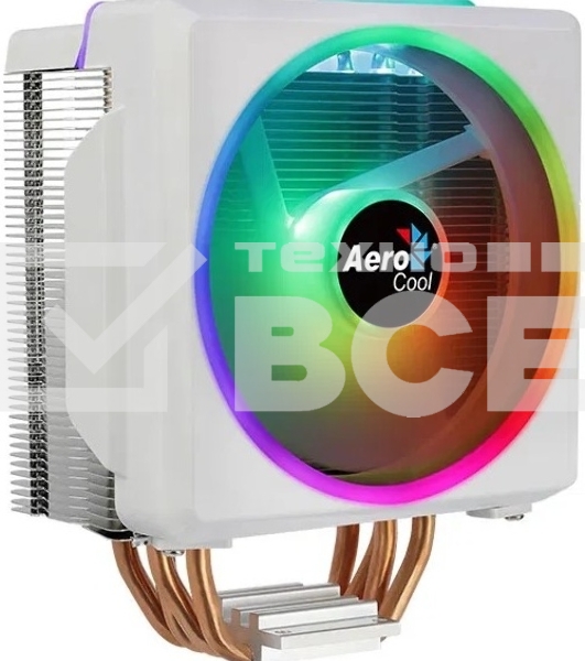 Кулер для процессора AeroCool / Formula Cylon 4F белый, 120 мм, алюминий/медь, 1800 об/мин, 26 дБ, 4 pin, 145 Вт, 160 мм