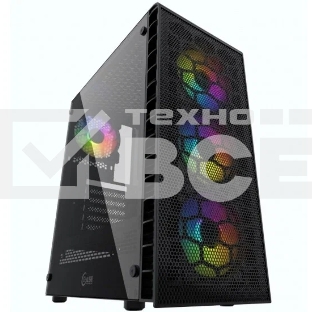 Компьютерный корпус Powercase Mistral Z4С Mesh LED, Tempered Glass, 4x 120mm 5-color fan, чёрный, ATX  (CMIZ4C-L4)