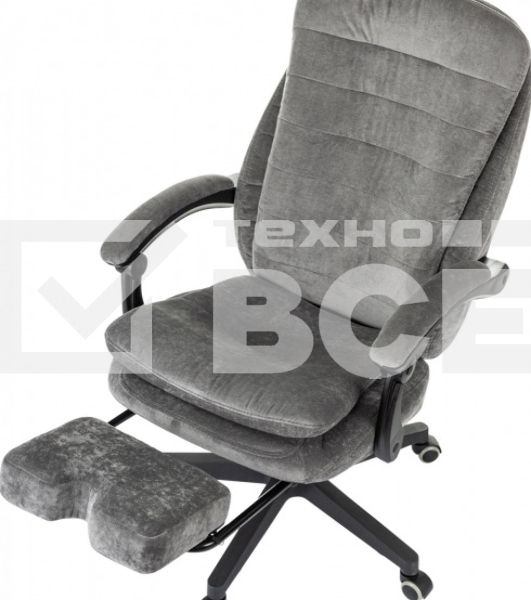Кресло руководителя Бюрократ T-9950MSG-F Fabric серый Light-19, крестов. пластик, подст. для ног