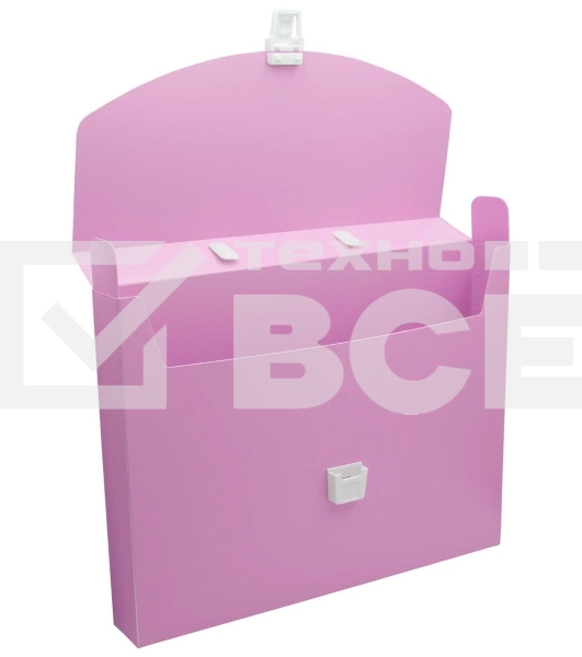 Портфель Бюрократ Pastel PASTPP01PINK 1 отдел. A4 пластик 0.7мм розовый