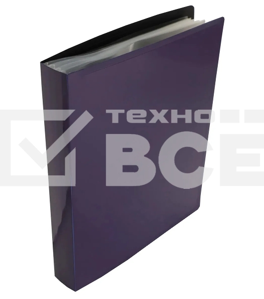 Папка с 100 прозр.вклад. Бюрократ DeLuxe DLVBOX100BBERRY A4 пластик 0.7мм черничный в коробе