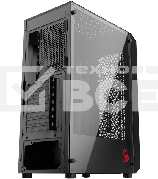 Компьютерный корпус Bloody BD-CC114 черный без БП ATX 8x120мм 1xUSB 2.0 1xUSB 3.0 audio bott PSU
