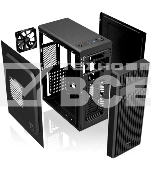 Компьютерный корпус Zalman ZM-T6 черный без БП ATX 1xUSB 2.0 1xUSB 3.0 audio bott PSU