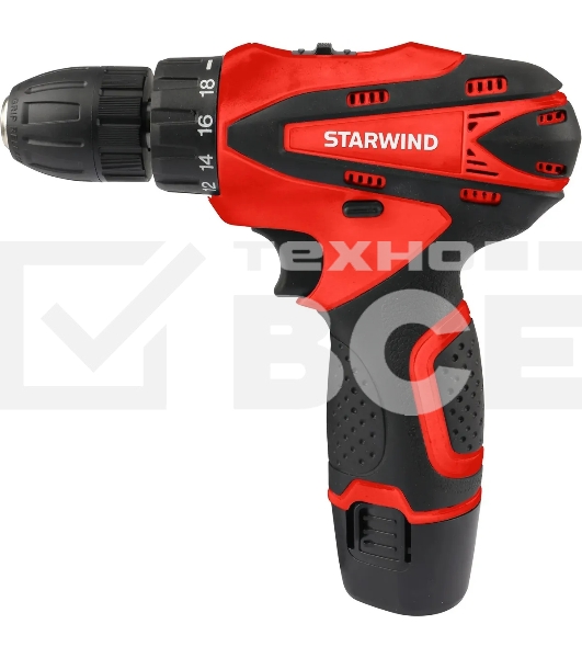 Дрель-шуруповерт аккумуляторная Starwind CDT12-2.0/2S1 18Вт аккум. патрон:быстрозажимной (кейс в комплекте)