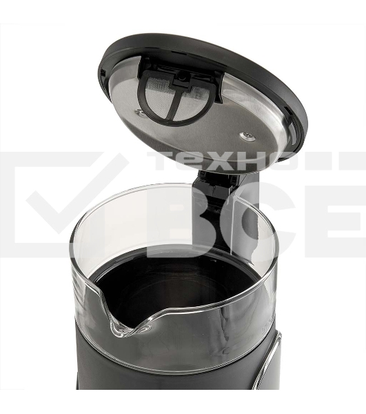 Чайник DELTA LUX DE-1025 черный 2,2кВт, 1,7 л, LC