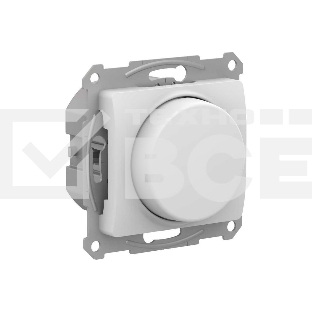 Светорегулятор (диммер) SE Glossa белый, повор-нажим, LED, RC, 400 Вт, мех.