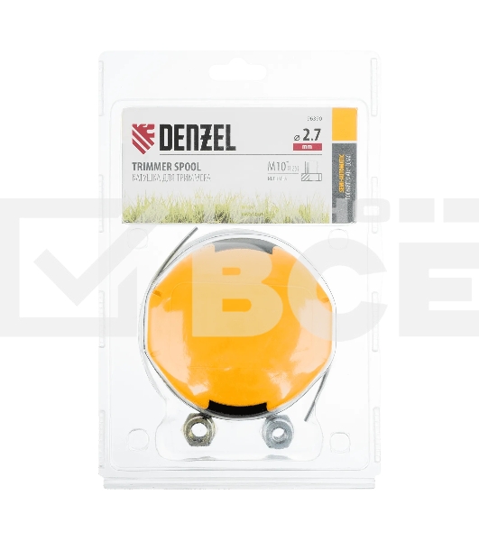 Катушка триммера Denzel полуавтомат. легкая заправка, гайка М10х1,25L; гайка М10х1L; гайка М8х1,25L