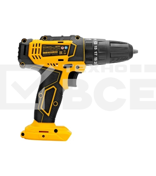 Дрель-шуруповерт Denzel CID-18-0, Аккумуляторная, 18В, Без АКБ и ЗУ, Ударная, Кейс