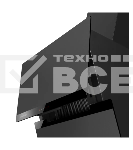 Наклонная вытяжка Kuppersberg/Наклонная вытяжка Kuppersberg, 60 см, High-Tech, таймер, периметральное всасывание, обратный клапан, сенсорное управление, 3 скорости + турборежим, макс. Производительность 1180 м3/ч, уровень шума 56 дБ, цвет черный