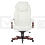 Кресло руководителя Бюрократ T-9923WALNUT/IVORY слоновая кость кожа крестовина дерево, фото2