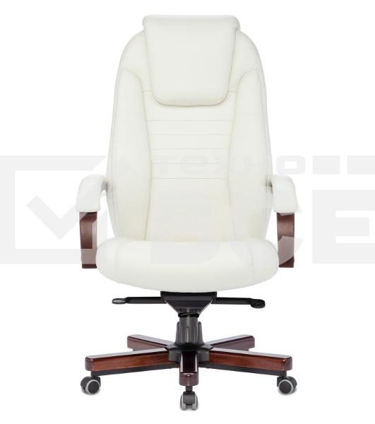 Кресло руководителя Бюрократ T-9923WALNUT/IVORY слоновая кость кожа крестовина дерево