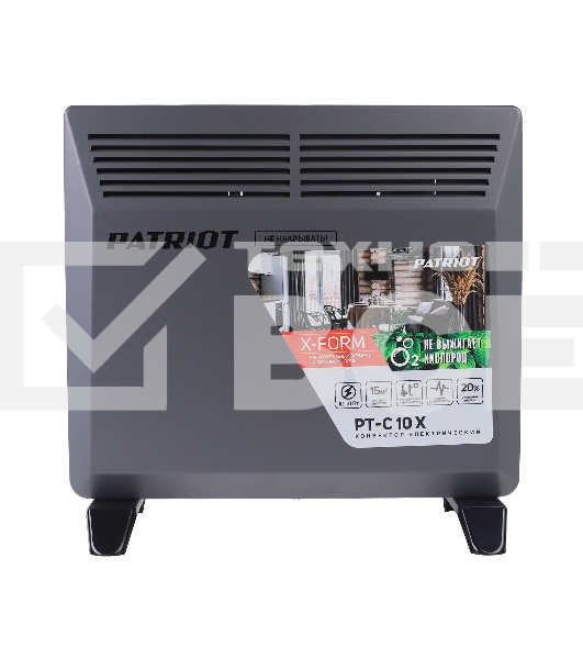 Конвектор Patriot PT-C 10 X черный, 1000 Вт, 15 м2, термостат
