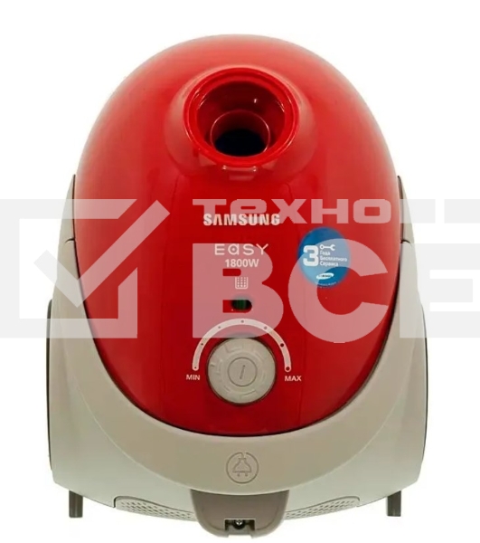 Пылесос Samsung VCC5251V3R 1800Вт, красный 410/1800 Вт, уборка сухая, пылесборник мешок, контейнер 2л