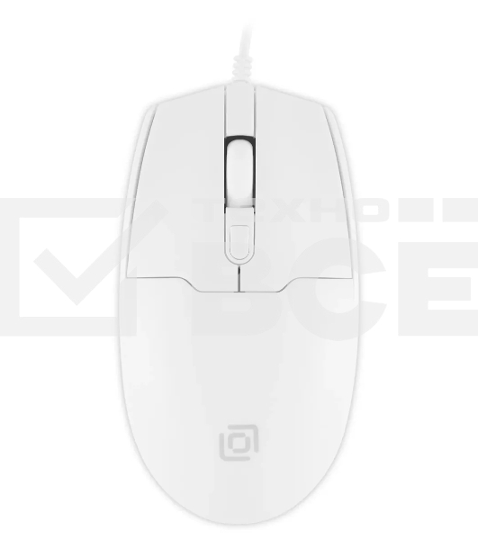 Мышь проводная Oklick 147M белый, 2000 dpi, USB, кнопки - 4