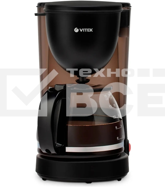 Кофеварка капельная Vitek Prive VT-8380 черный, исп. кофе - молотый, 1.25 л, 600 Вт