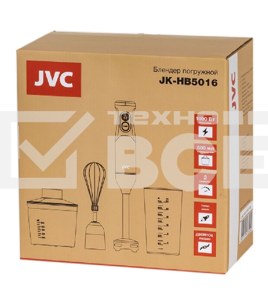 Блендер погружной JVC JK-HB5016 1000 Вт, черный/серебристый