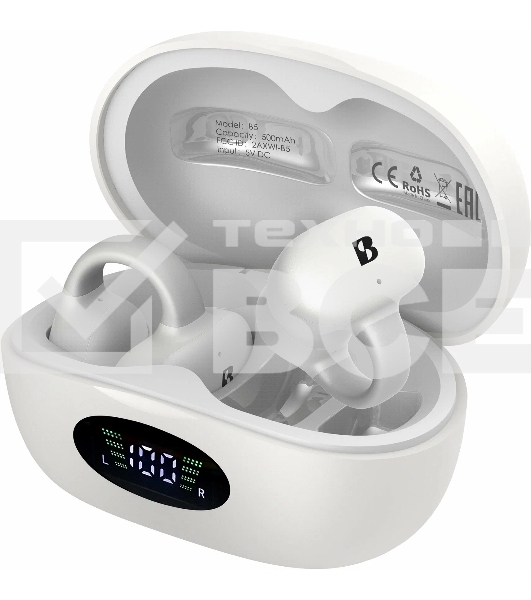 Гарнитура вкладыши A4Tech Biosong B5 TWS белый беспроводные bluetooth крепление за ухом