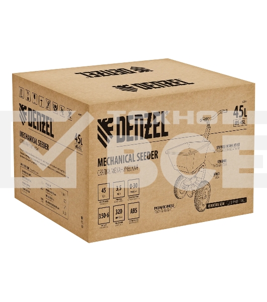 Механическая сеялка на колесах Denzel 45 л