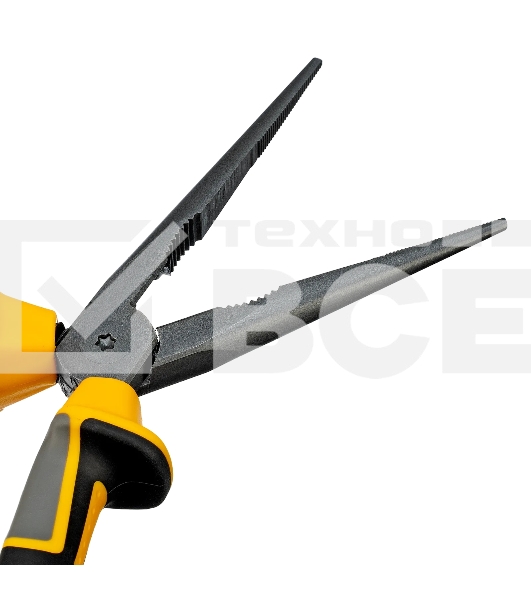 Длинногубцы прямые Denzel 205 мм, трехкомпонентные рукоятки