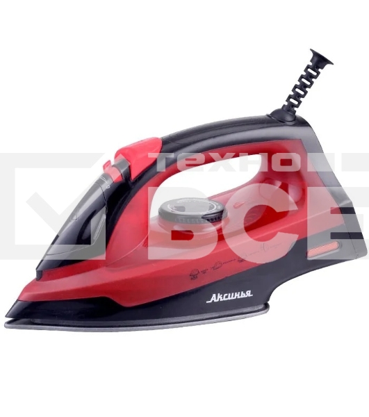 Утюг Аксинья КС-3004 черный с красным, 2200 Вт, 25 г/мин, 120 г/мин, 160 мл