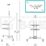 Стойка для телевизора с кронштейном ONKRON TS1552 40'-70', мобильная, белый, фото7