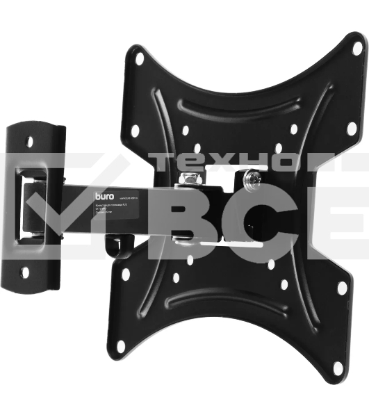 Кронштейн для телевизора Buro FL1S черный, 20'-48' макс. 15 кг, настенный, поворотно-выдвижной и наклонный