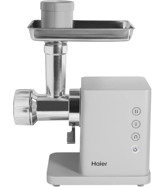 Мясорубка электрическая Haier HG-702 серебристый, 1900 Вт, 3.5 кг/мин, реверс, защита от перегрузки, насадки - 14