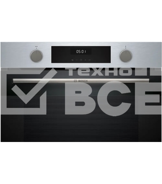 Духовой шкаф электрический Bosch HJA737BR0 Serie 4, 60 см, 76 л,нержавеющая сталь, Auto Pilot 10, 3D Hotair,класс энергоэффективности А, 7 режимов, LCD-дисплей, галогенное освещение, самоочистка EcoClean,проволочные направляющие