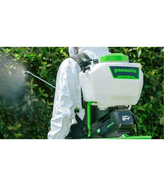 Опрыскиватель Greenworks G24BPSII аккум. ранц. 15л белый/зеленый (5300307)