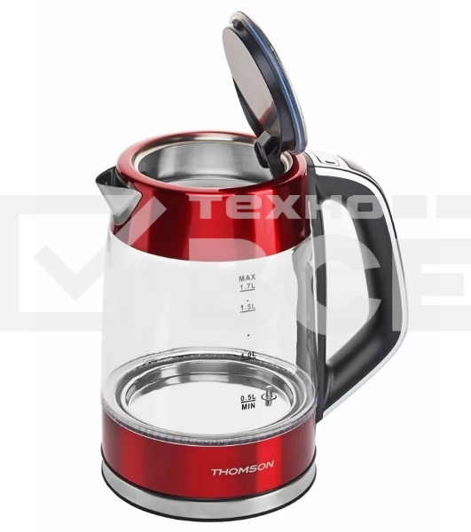Чайник Thomson K20ES-2001 GLASS 1.7L RED