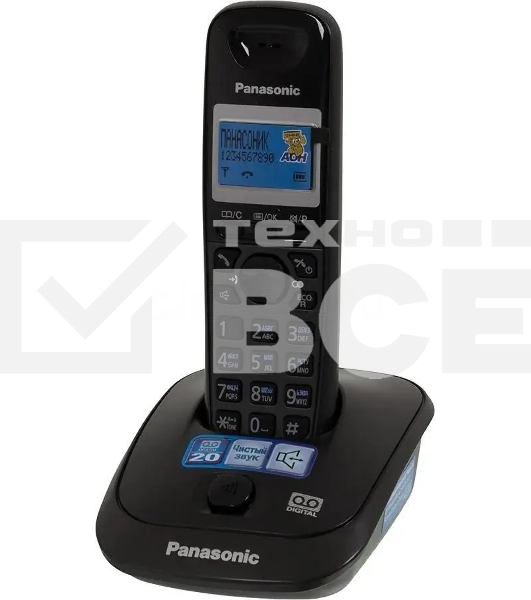 Телефон беспроводной (DECT) Panasonic KX-TG2521RUT (титан) {АОН, Caller ID,спикерфон,голосовой АОН,полифония,цифровой автоответчик}